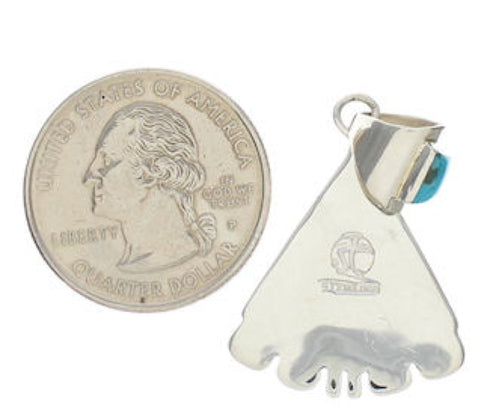 Sterling Silver And Turquoise Inlay Pendant EX32210